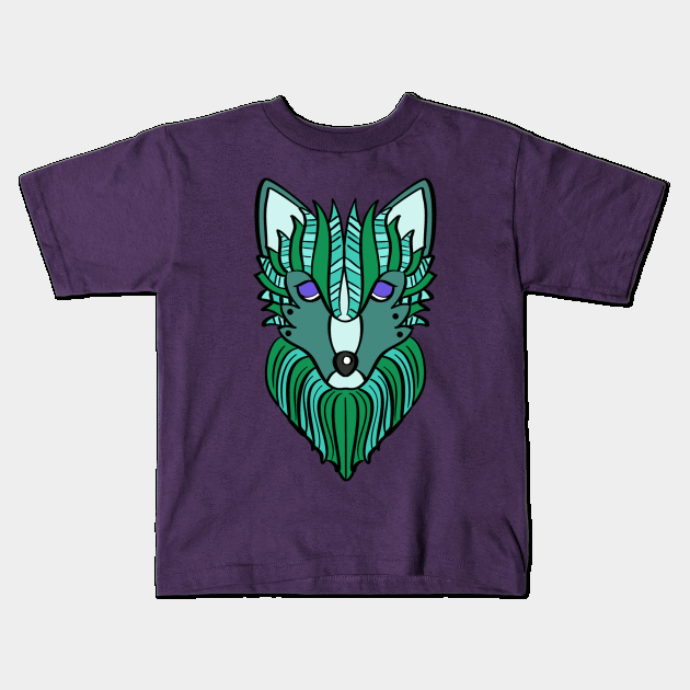 Green Wolf Kids T-Shirt by Soomz